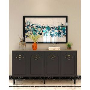 Consola, Olivia, Violet, 150x75x35 cm, PAL , Stejar safir / Antracit imagine