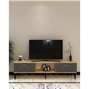 Comoda TV, Olivia, Violet, 150x44 cm, PAL , Stejar safir / Antracit imagine