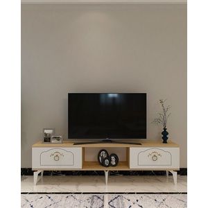 Comoda TV, Olivia, Violet, 150x44 cm, PAL , Stejar Safir / Alb / imagine
