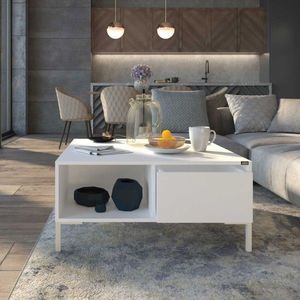 Masuta de cafea, Adore, Shp-660-Dd-1, 90x42x90 cm, PAL, Alb diamant imagine