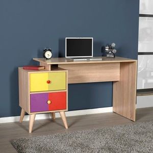 Birou, Adore, Rainbow, 128x75x57 cm, PAL, Multicolor imagine