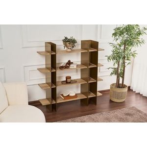 Corp biblioteca, Cerritos, Shb-017-A, 120x31x120 cm, Metal, Auriu imagine