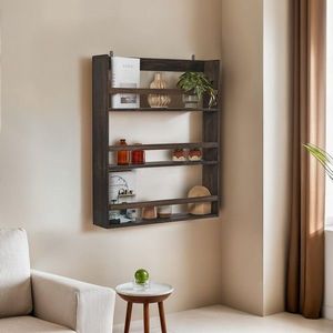 Raft de perete, Cerritos, Cm-067-A, 73x14x90 cm, Lemn, Negru imagine