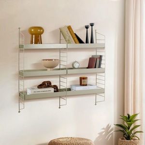 Raft de perete, Cerritos, Cm-068-B, 98x21x100 cm, Metal, Grej imagine