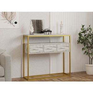 Consola, Asse Home, Guarda, 100x90x29 cm, PAL, Marmura Freesia imagine