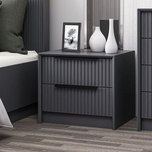 Noptiera, Minerva, Kale Luxe Soft, 45x53x45 cm, PAL, Antracit imagine