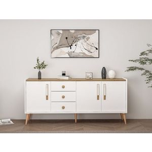 Consola, Minerva, Mitra, 180x80x45 cm, PAL, Alb imagine