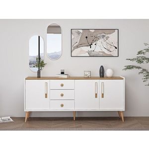 Consola, Minerva, Mitra Mirror, 180x80x45 cm, PAL, Alb imagine