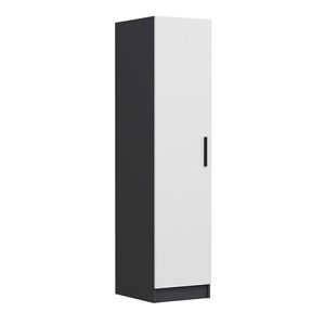 Dulap pentru haine, Minerva, Minar Kale, 45x210x52 cm, PAL, Alb / Antracit imagine