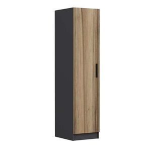 Dulap pentru haine, Minerva, Minar Kale, 45x190x52 cm, PAL, Nuc / Antracit imagine