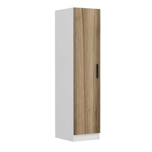Dulap pentru haine, Minerva, Minar Kale, 45x210x52 cm, PAL, Nuc/Alb imagine
