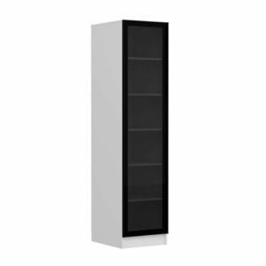 Dulap pentru haine, Minerva, Minar Kale, 45x190x52 cm, PAL, Alb / Fum imagine