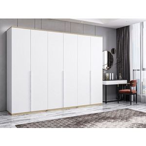 Dulap pentru haine, Minerva, Kale Line, 270x206x52 cm, PAL, Alb imagine