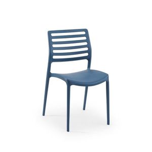 Set scaune 4 piese, Tilia, Louise, Polipropilena, Albastru imagine