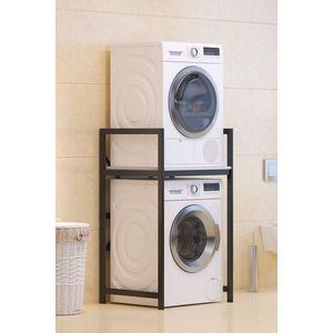 Dulap masina de spalat, Modara, C7, 70x116x60 cm, Metal, Alb/Negru imagine