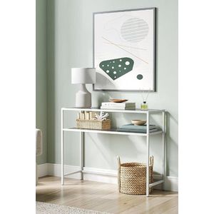 Dulap, Modara, By-4, 90x80x30 cm, Sticla temperata, Alb / Transparent imagine