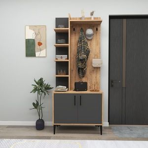 Cuier de perete, Arnetti, Julendor, PAL, Pin Atlantic / Antracit imagine