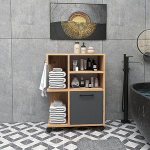 Dulap multifunctional, Arnetti, Rebusa, 60x80 cm, PAL, Pin Atlantic / Antracit imagine
