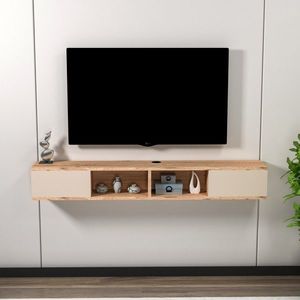 Comoda TV, Arnetti, Mayer, 140x19 cm, PAL, Pin Atlantic / Bej imagine