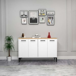 Consola, Arnetti, Frezya, 120x75x29 cm, PAL, Stejar Safir / Alb imagine