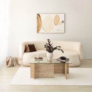 Masuta de cafea, Neostill, New Escape, 105x40x65 cm, Blat: 100% STICLA, Travertin imagine