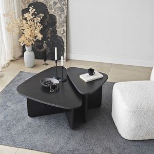 Set masute de cafea, Neostill, Ballare Set, PAL melaminat, Negru imagine