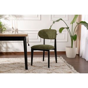 Set scaune 2 piese, Wayland, Lionte, Lemn, Verde/Negru imagine