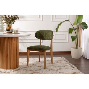 Set scaune 2 piese, Wayland, Lionte, Lemn, Verde / Stejar deschis imagine