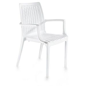 Scaun, Okko, Rattan, 57x85x53 cm, Polipropilena, Alb imagine