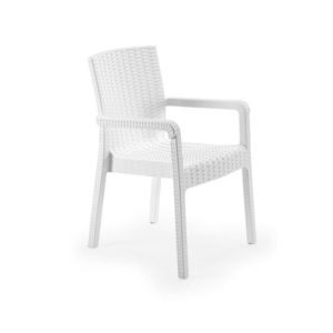Scaun, Okko, Rattan Royale, 55x87x43 cm, Polipropilena, Alb imagine