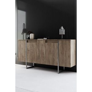 Consola, Bexley, Luxe, 160x35x80 cm, PAL, Nuc / Argint imagine