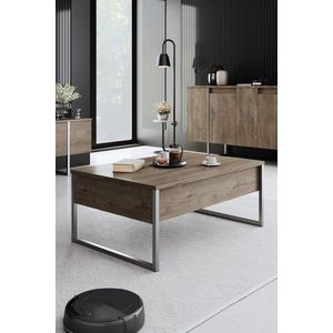 Masuta de cafea, Bexley, Luxe, 90x60x40 cm, PAL, Nuc / Argint imagine