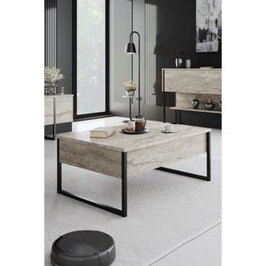 Masuta de cafea, Bexley, Luxe, 90x60x40 cm, PAL, Travertin / Negru imagine