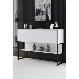 Dulap, Bexley, Luxe, 120x80x30 cm, PAL, Alb/Negru imagine