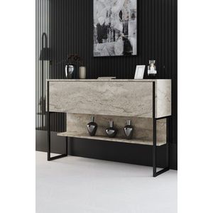 Dulap, Bexley, Luxe, 120x80x30 cm, PAL, Travertin / Negru imagine