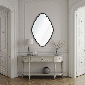 Oglinda decorativa, Lumisfera, Axis 30 x 47, 30x47 cm, MDF, Negru imagine