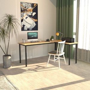 Birou, Caliente, Viva L, 150x74 cm, PAL, Negru / Pin Atlantic imagine