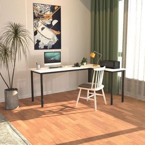 Birou, Caliente, Viva L, 150x74 cm, PAL, Alb/Negru imagine