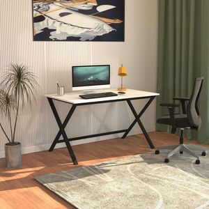 Birou, Caliente, Elite, 120x77x70 cm, PAL, Alb/Negru imagine