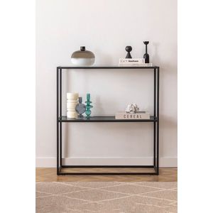Bufet, Caliente, Berra, 80x85x30 cm, Sticla temperata, Negru / Fume imagine