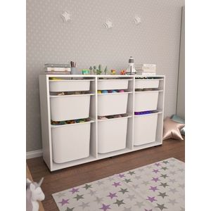 Dulap multifunctional, Estella, Bofi, 134x84x30 cm, PAL, Alb imagine