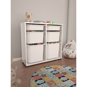 Dulap multifunctional, Estella, Carla, 90x84x30 cm, PAL, Alb imagine