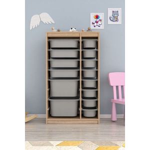 Dulap multifunctional, Estella, Montana Xs 2D4N8U, 69x112 cm, PAL, Sonomo / Gri imagine