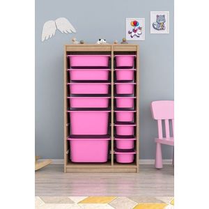 Dulap multifunctional, Estella, Montana Xs 2D4N8U, 69x112 cm, PAL, Sonomo / Roz imagine