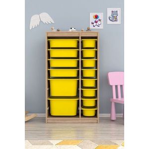 Dulap multifunctional, Estella, Montana Xs 2D4N8U, 69x112 cm, PAL, Sonomo / Galben imagine
