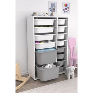 Dulap multifunctional, Estella, Rine 2D4K8U, PAL, Alb/Gri imagine