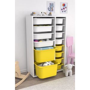 Dulap multifunctional, Estella, Rine 2D4K8U, PAL, Alb / Galben imagine
