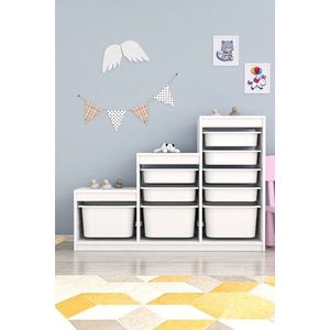 Dulap multifunctional, Estella, Swiss, 132x93x30 cm, PAL, Alb imagine