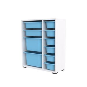Dulap multifunctional, Estella, Zen 2D2K6U, PAL, Alb/Albastru imagine