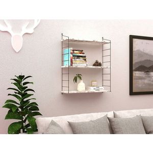 Raft de perete, Decormet, Armoni 3'lü, 72x85x20 cm, PAL, Marmura Carrara imagine